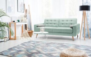Wygodna sofa rozkładana do spania Nappa w kolorze blado zielonym | Sweet Sit