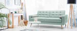 Wygodna sofa rozkładana Nappa w kolorze miętowym | Sweet Sit